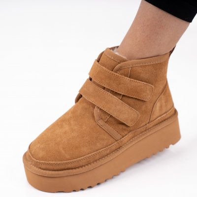 Bőr Bokacipők Selani Camel