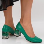 Természetes bőr sarkú cipő Samira Green