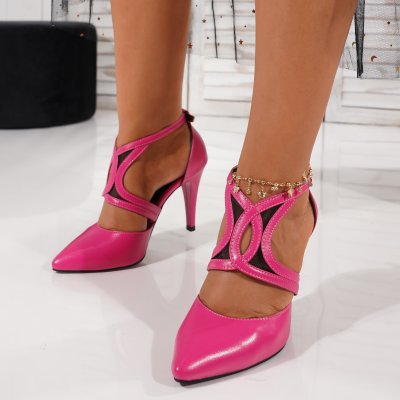Természetes bőr sarkú cipő Belmera Pink